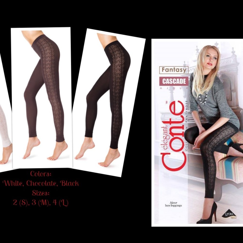 (All colors) Conte Cascade - Cotton Ajour Openwork Women's Leggings